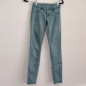 Blank Denim Faded Green/Blue Jeans. Great Condition. Size 25